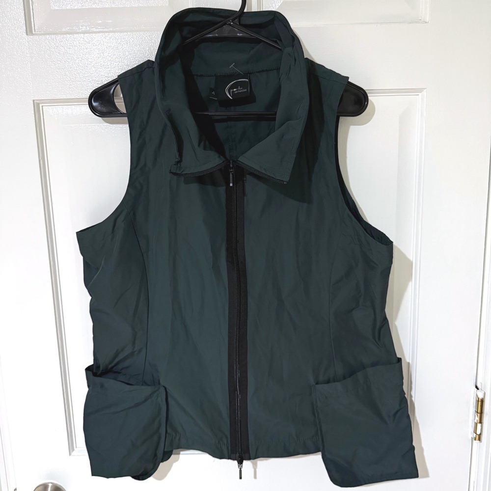 Porto San Francisco Women Grey Full Zip Cargo Pocket Vest Size 4
